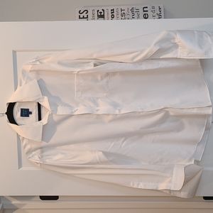 Mens Haspel dress shirt white with French cuffs size Large. 16 34/35